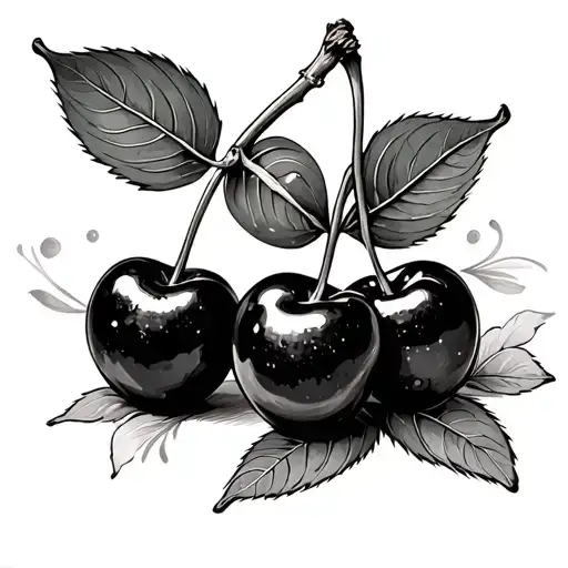 Cute cherries doing yoga poses tattoo design idea
