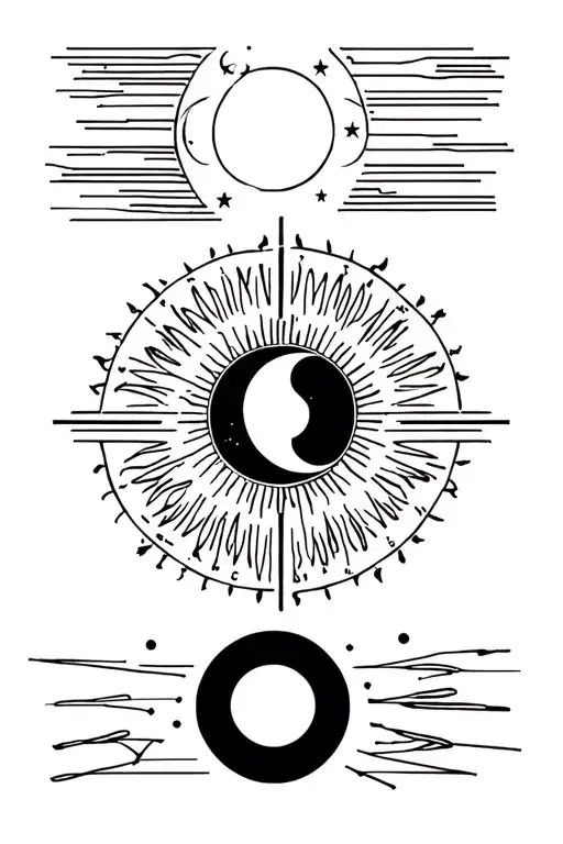 sun moon Gemini, Taurus, and Sagittarius constellation tattoo design idea