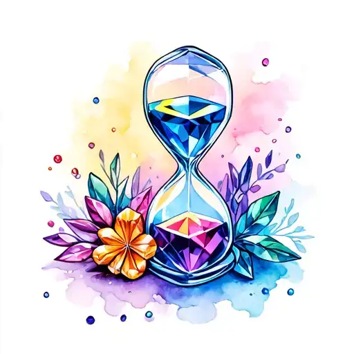 hourglass made out of gems tattoo design idea
