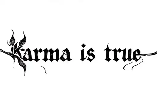 "Karma is true" tattoo design idea