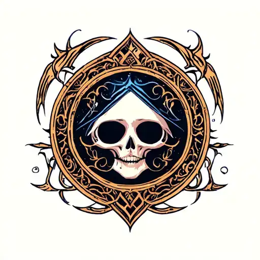 sleep token logo incorporated into the design tattoo design idea