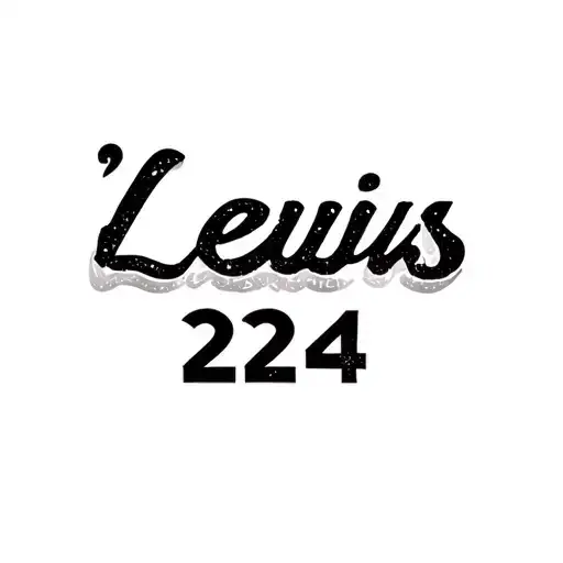 "Lewis 224" name written tattoo design idea