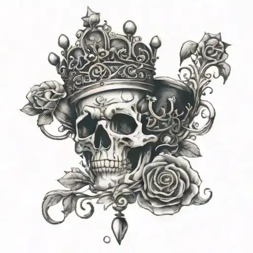 law of attraction crown  tattoo design idea