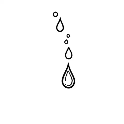 water, water drop falling tattoo design idea