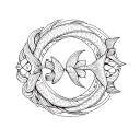Pisces symbol tattoo design idea