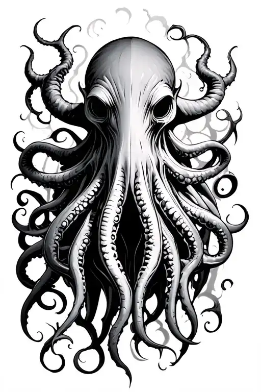 cthulhu upper body tattoo design idea