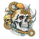 skull and scorpion surrounded tattoo design idea