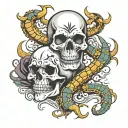 skull and scorpion surrounded tattoo design idea