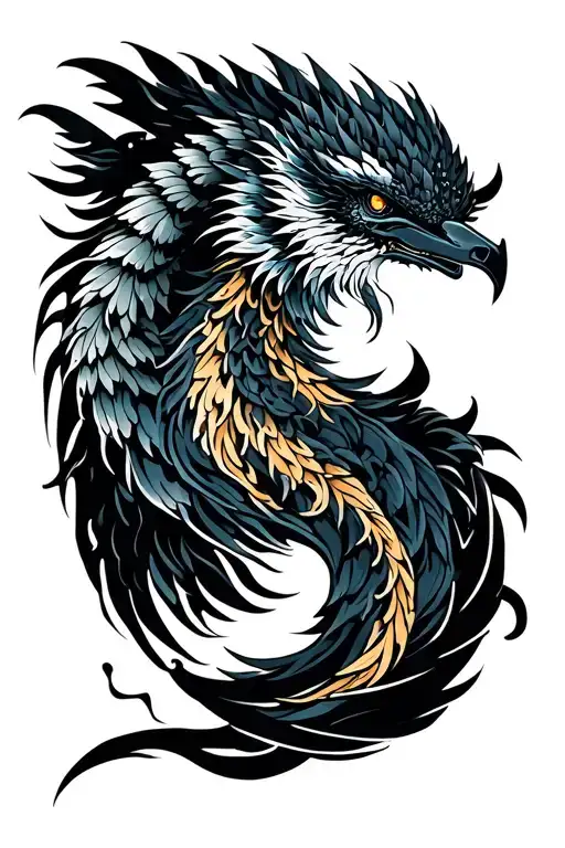 FENIX Y LETTER E tattoo design idea