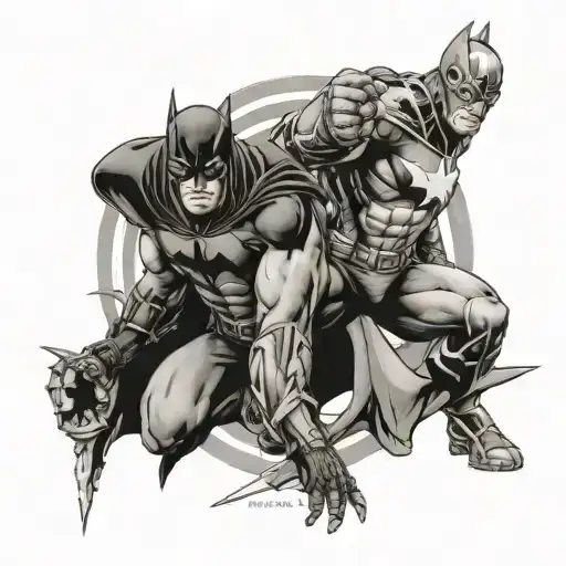 marvel vs dc war tattoo design idea