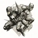 marvel vs dc war tattoo design idea