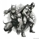 marvel vs dc war tattoo design idea
