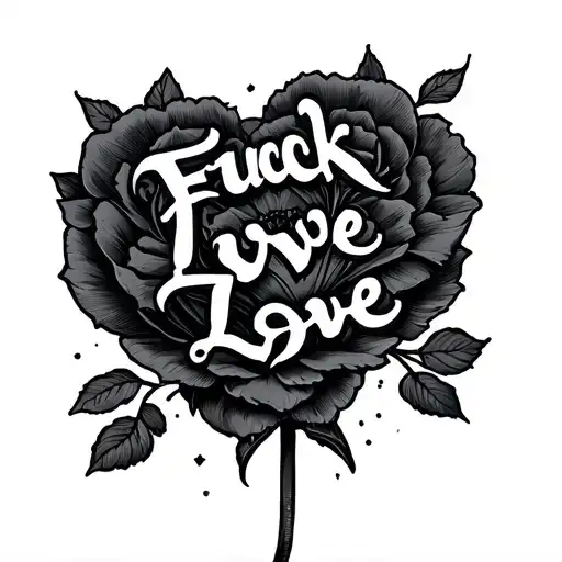 Fuck Love tattoo design idea