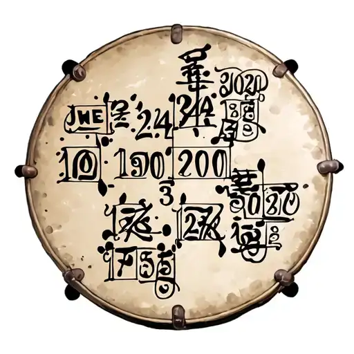 Dong Son bronze drum with numbered motifs of June 24, 1970, April 10, 2020 (March 18, 2020), March 3, 1983, October 15,  tattoo design idea