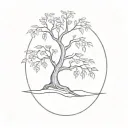 tiny weeping willow tree tattoo design idea
