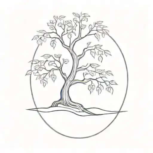 tiny weeping willow tree tattoo design idea