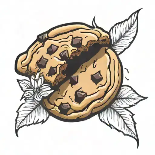 chocolate chip cookie with color tattoo tattoo design idea
