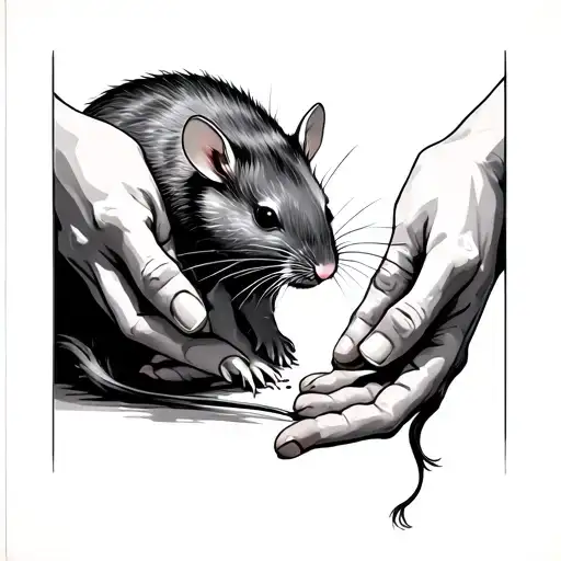 lost love ones hands reaching down with a rat of light  tattoo design idea