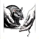 lost love ones hands reaching down with a rat of light  tattoo design idea