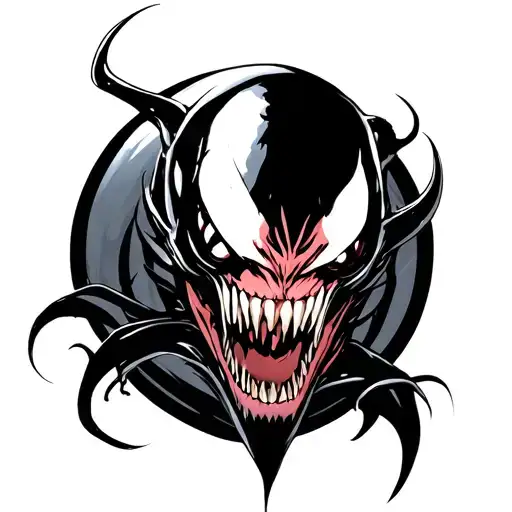Venom portrait with open tattoo design idea