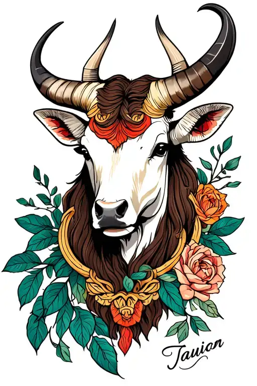 Taurus tattoo design idea
