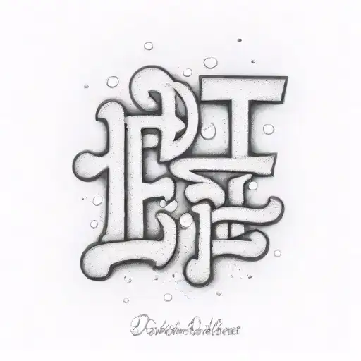 bubble letters of the phrase ' depression alone and about pushing tattoo design idea