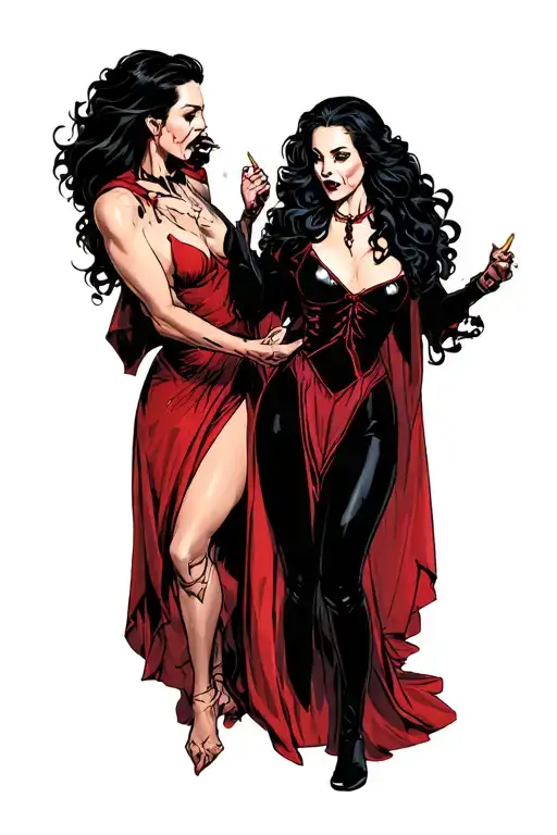 Dracula wives fighting the lolo full manga tattoo design idea