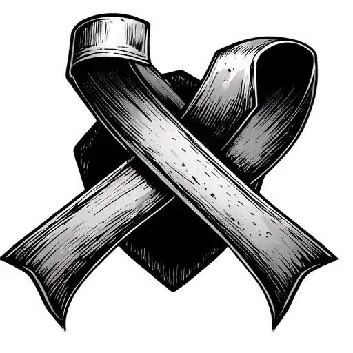 cross with a cancer ribbon wrapped around it with bladder, throat,lug,prostrat,bone cancer in it tattoo design idea
