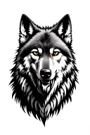 wolf and mountain tattoo design idea