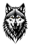 wolf and mountain tattoo design idea