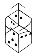 black dice tattoo design idea