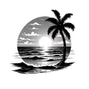 save beach sun theme tattoo design idea