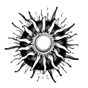 save beach sun theme tattoo design idea