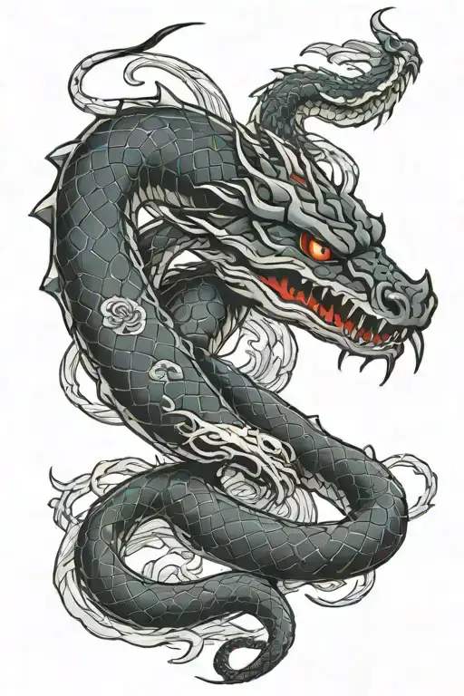 dagger snake piercing a tattoo design idea