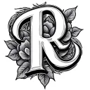 Cursive R tattoo design idea
