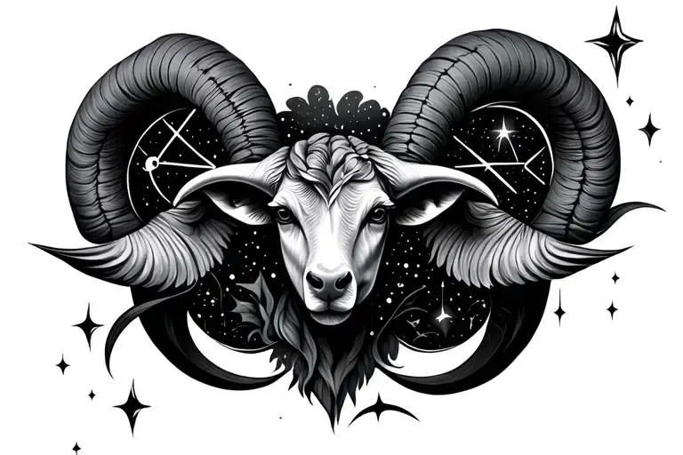 Family Constellation Aries, Taurus, cancer, Pisces, Capricorn tattoo design idea