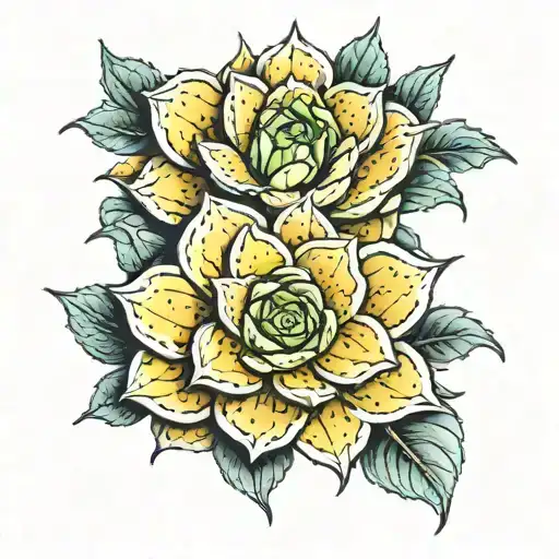 single  succulant tattoo design idea