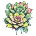 single  succulant tattoo design idea