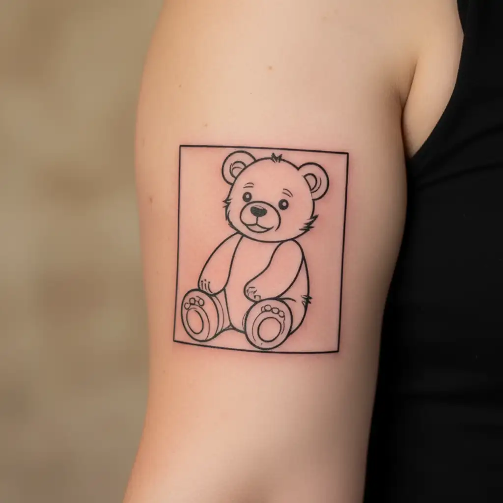 teddy bear tattoo design idea