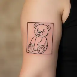 teddy bear tattoo design idea
