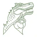 Ugly crocodile holding deer leg in mouth tattoo design idea