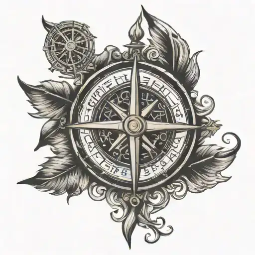 viking compass tattoo design idea