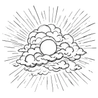 Clouds and Sun rays tattoo design idea