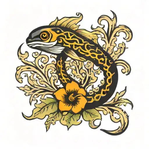 seaweed waist tattoo design idea
