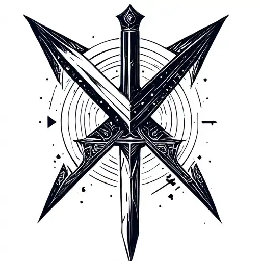 a dagger on the arm that feels like it's piercing the skin tattoo design idea