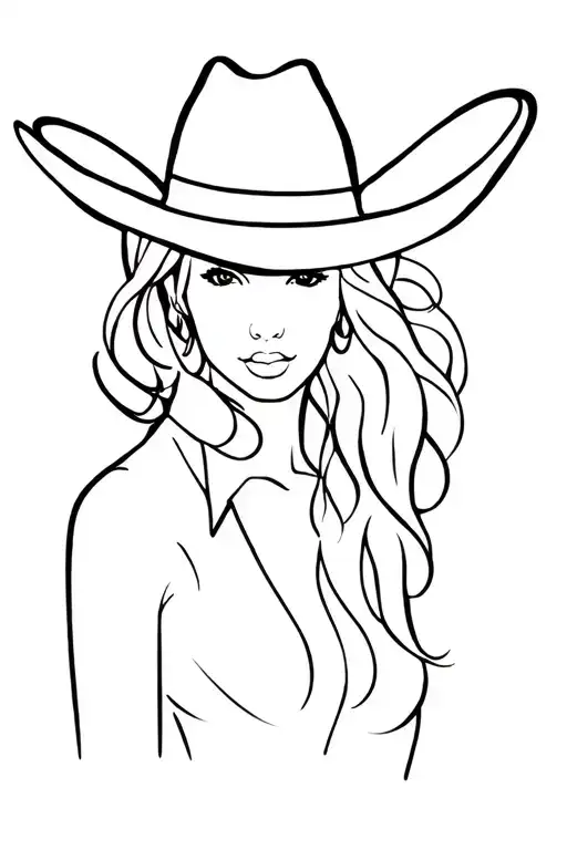 punchy cowgirl tattoo design idea