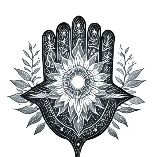 sagittarius,hamsa,nature tattoo design idea