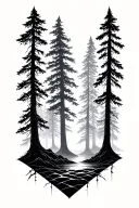 forest geometry tree tattoo design idea