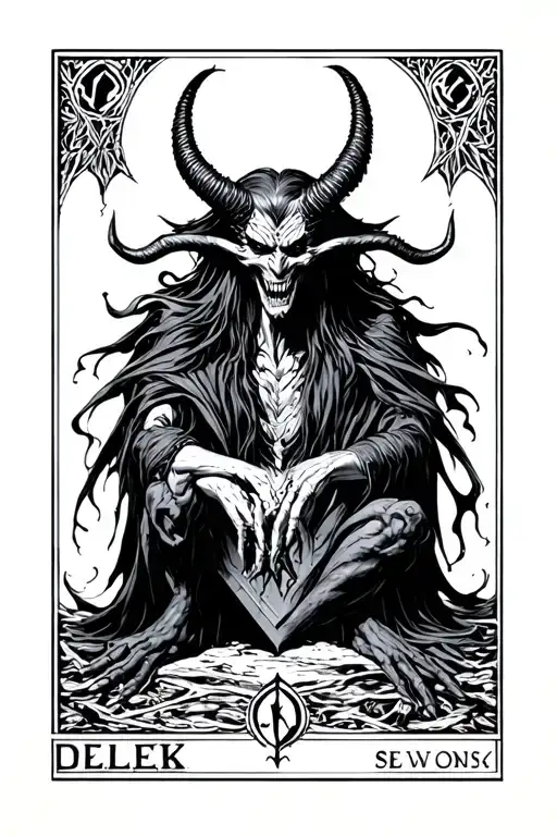 the devil tarot card from cyberpunk 2077 tattoo design idea