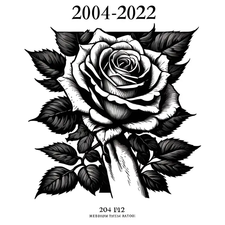 Can you show me a tattoo with a rose and the date of 20/04/2022 on the wrist and medium  tattoo design idea